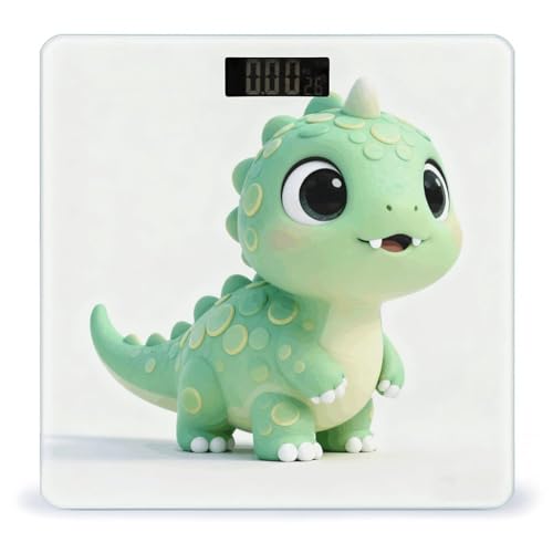 Báscula digital de baño Cute Dino con pantalla LCD