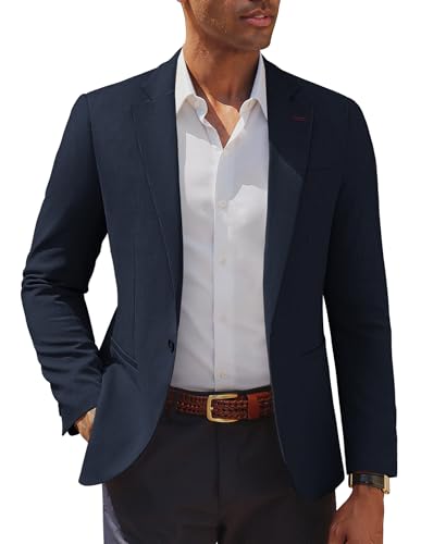 PJ PAUL JONES Business Sakko Herren mit EIN Knopf Regular Fit Blazer Sportlich Modern Blauschwarz L