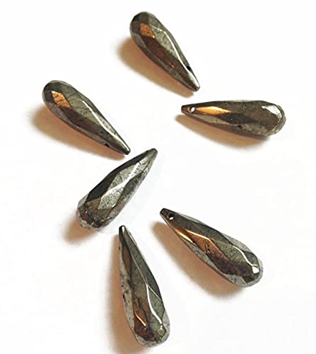 Pierres de pyrite naturelle facettée 8x24mm pour réparer et personnaliser vos colliers