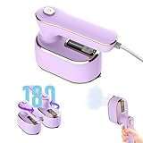 Travel Iron, 1000W Foldable Handheld Mini Steam Iron, Ceramic Nonstick Soleplate, 180° Rotating Handle