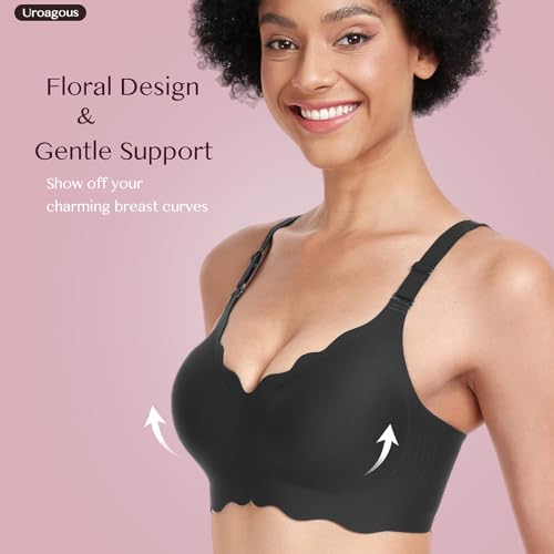 Silky Bras for Women No Underwire Floral Design Bralettes for Women Wireless T Shirt Bra Ultra Soft with Extender2