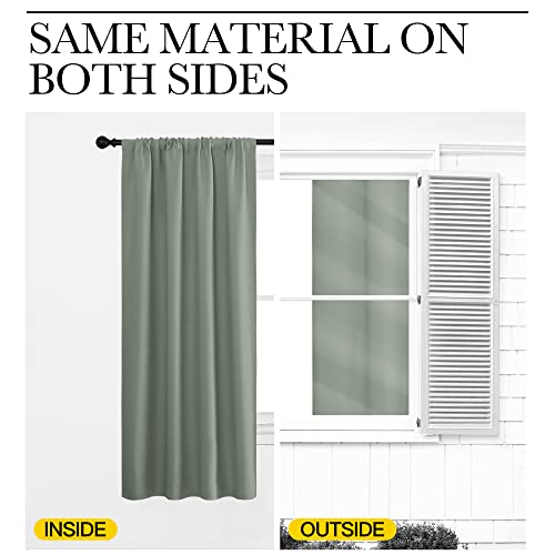 image for NICETOWN Window Curtains Blackout Drapes - Thermal Insulated Solid Rod