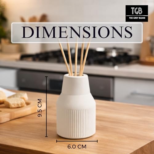 Image of Concrete Reed Diffuser Pot with 5 Reed Sticks, Empty Refillable Bottle