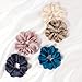 Zenssia Silk Scrunchies for Hair, Mulberry Silk Hair Ties for Women and Girls, No Damage Elastic Ponytail Holders（Black, Navy, Royal Blue）