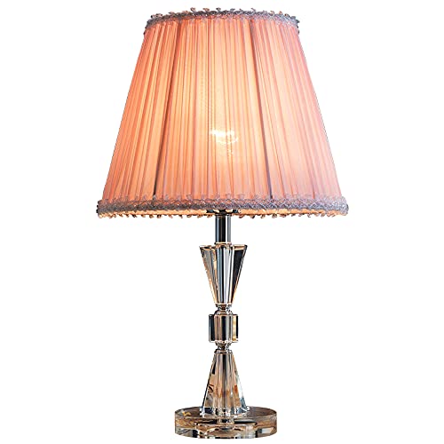 Lampe de table romantique et simple en cristal rose à offrir pour décorer une chambre