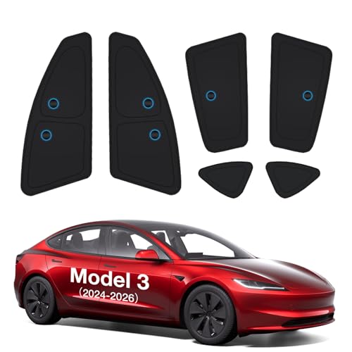 Wigoo 2026 Upgrade Tesla Model 3 Side Window Sunshade [Ice-Crystal Cool Suction No-Fall] Sun Block for Baby & Camping & Privacy Napping 6PCS No Rear and Front Windshield for Model 3 2024-2026