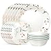 Produktbild Corelle Vitrelle 18-teiliges Geschirrset aus Glas, Service für 6 Personen, dreilagig, splitter- und rissfest, Glasteller und Schüssel-Sets, Wildblume