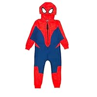 Marvel Spiderman Boys Hooded Onesie, Red/Blue, Age 7-8 Years