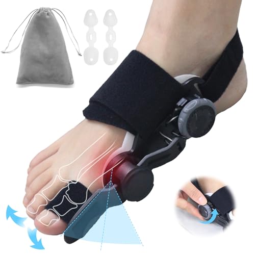 GPWSPI Bunion Corrector for Women and Men Big Toe,Upgraded Press-Button Bunions Correction,Toe Straightener with Bunion Relief,Suitable for Left and Right Feet, Medium,Black