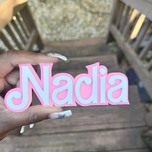 Imán Decorativo Personalizado de Nombre 3D de Acrílico Rosa miniatura 5