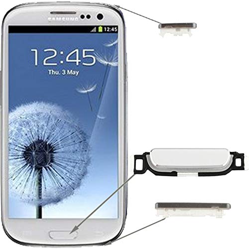 LIANGBINGFENG Lbf Tecla de Inicio tecla de Encendido tecla de Volumen for Samsung Galaxy SIII / i9300 (Color : Blanco)