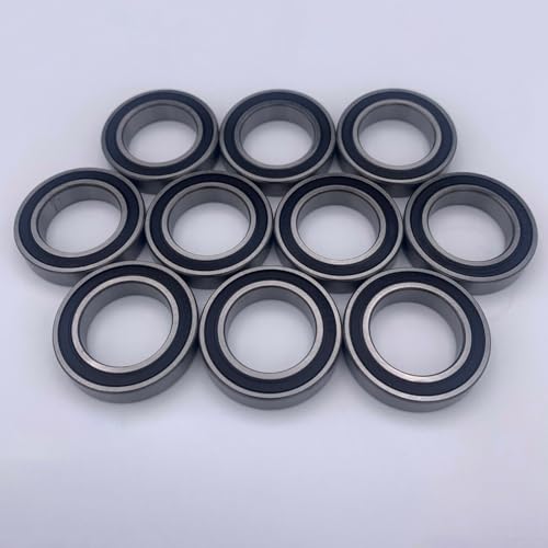 2/10 Pcs 6802RS (61802-2RS) Thin Section Sealed Steel Bearings 15x24x5mm for Mountain and Road for Bike Wheel Hub Replacement（10pcs）