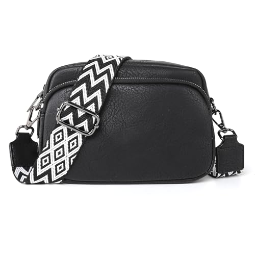 TANTOMI Umhängetasche Damen, Klein Crossbody Bag Damen Handytasche zum Umhängen, Moderne Handtasche Taschen mit Breitem Schultergurt, Tasche Damen Tägliches Arbeiten, Einkaufen, Reisen