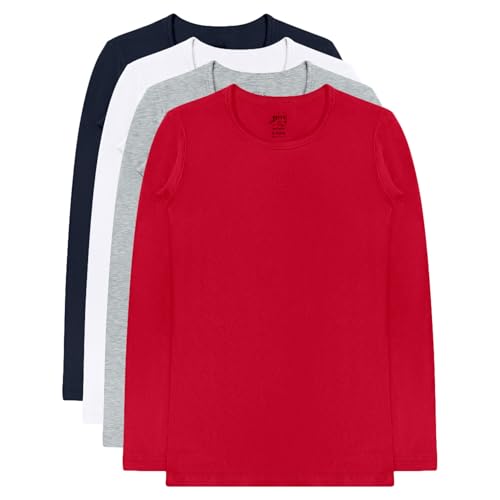 CUNYI Boys' Color Block Long Sleeve T-Shirt - Green & Black Cotton Tee, Size 140 - View #12