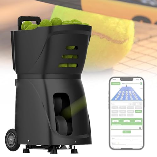 Macchina Automatica per Il Lancio di Palline da Tennis, lanciapalle da Tennis, Lanciatore di Palline da Tennis per l'allenamento del Tennis, Allenatore di Tennis Intelligente (Black)