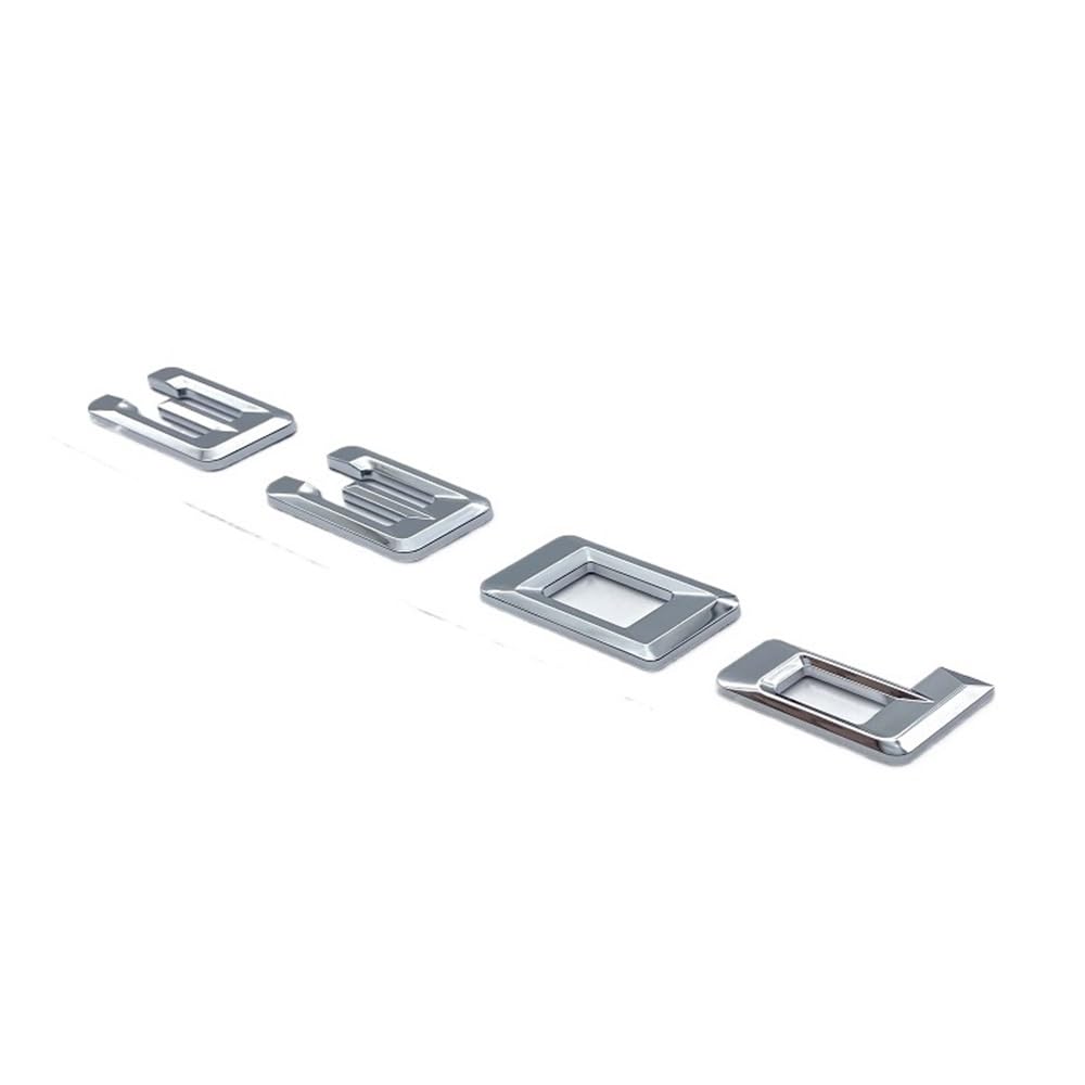 YTQMoreBNZ YYDStes ABS Car Trunk Logo Sticker Accessories Compatible With 3 Series 316d 318d 320d 325d 328d 330d 335d 340d 350d(Chrome silver 330d)