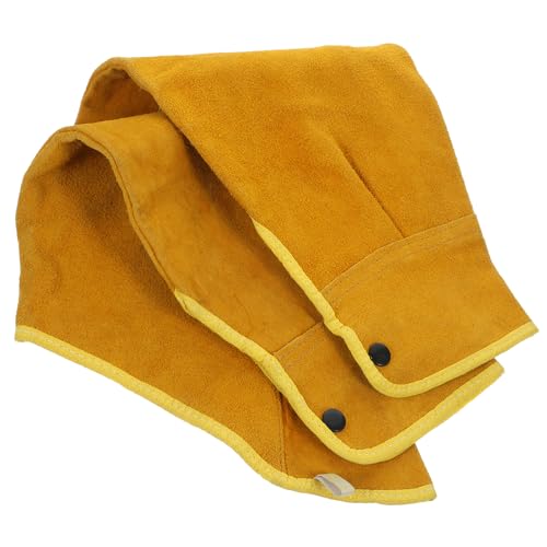 Mangas de piel de vaca Beavorty con botones amarillos para protección térmica industrial