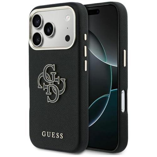 CG MOBILE Guess FW Resing Logo Coque pour iPhone 17 Pro (Noir)