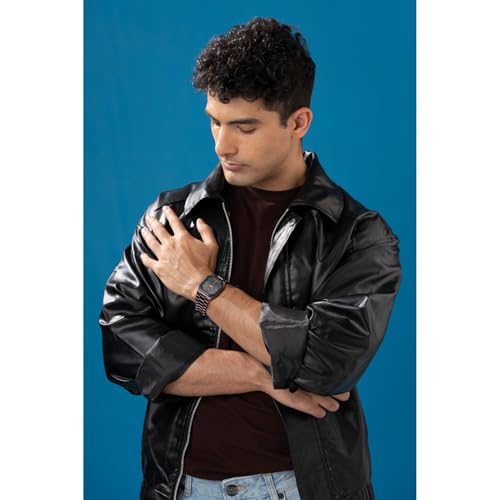Image of Fastrack Vyb Pioneer with Quartz Analog Black Dial Brown Alloy Strap Watch for Men - FV30048KM03W