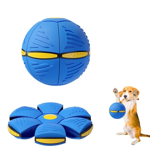 BNOYONERAS Platillo Volador para Perros,Juguete para Mascotas Frisbee Ball,Platillo Volador Bola Perro,Bola voladora de Platillo Volador de Juguete para Mascotas,Pelota Juguete Perro Voladora,Azul