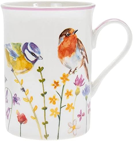 The Leonardo Collection LP94511 Garden Birds Mug, Fine China, Multicolour, Boxed