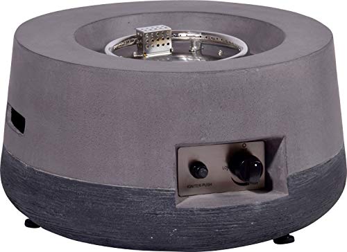 dobar® 35442e Lava-Ofen Calido - Gaskamin Outdoor aus Magnesia - Gasfeuerstelle mit Lavasteinen - Gartenkamin inkl. Deckel & Schutzhülle - Gasofen für Garten/Terrasse/Balkon - 48 x 48 x 66 cm