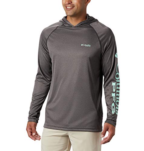 Columbia Men s Terminal Tackle Hoodie, Black Heather, Gulf Stream Logo, Medium