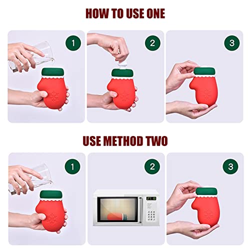 Luvas de garrafa de água quente,Saco de água em forma de luvas de Natal | Garrafas de água quente e