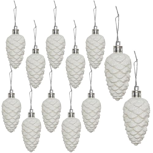 HERZWILD 12PCS Christbaumschmuck Zapfen zum Aufhängen Kunststoff Deko...