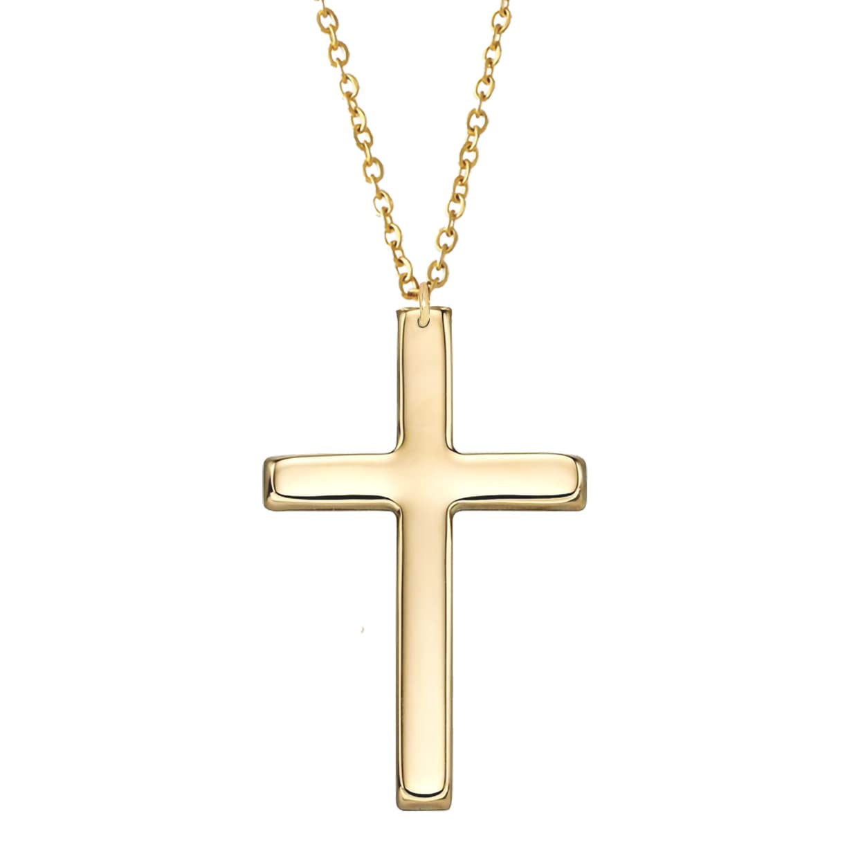 Kritz Collar Cruz para Mujeres Chapada Oro Plata - Colgante Cruz religoso elegante minimalista y Cadena Ajustable - Joyería Moda Regalo para Chicas Collier