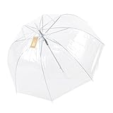 Topwedding Women's Dome Clear Transparent Automatic Rain Umbrella Parasol for Favor