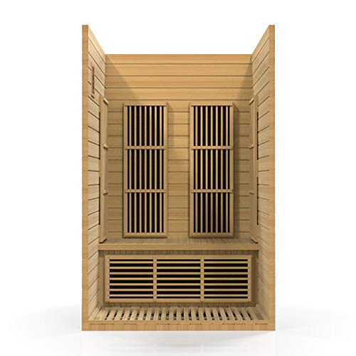 Durasage 2-Person Carbon Infrared Sauna - Canadian Hemlock Wooden Sauna - 1750 Watts - Bluetooth, FM Radio & USB Input - Thumbnail 2