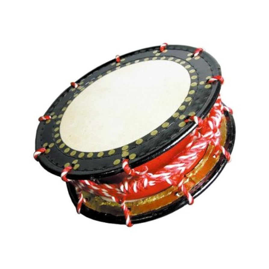 (送料無料)17.980円　N締め太鼓30cm 　撥付き　エイサーを楽しく エイサー用締め太鼓(大) 水牛皮 直径30cmバチ1本・くさび(持ち手