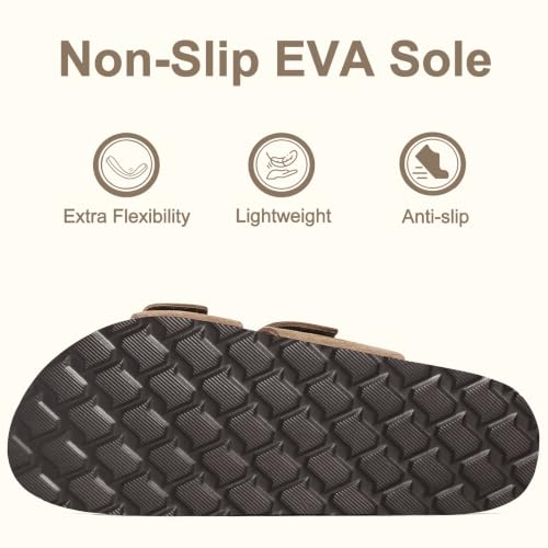 Image of KIDMI Women's Cork Footbed Casual Summer Sandals with Mild Arch Support