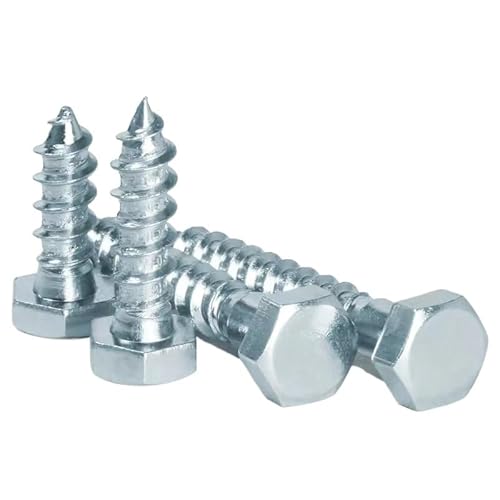 5/10/20/30/50 個 M6 M8 M10 外六角タッピングネジ木ネジ太糸タッピングネジ拡張セルフワーキングネジ(25mm,M6(50pcs))