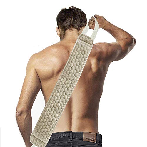 Exfoliating Back Scrubber& Exfoliating Sponge Pad Set for Shower, Bath Shower Scrubber for Women, Luffa Scrubber to Deep Clean Relax Your Body (32.3 inch length 3.5 inch width) (38.63.5 Inch)