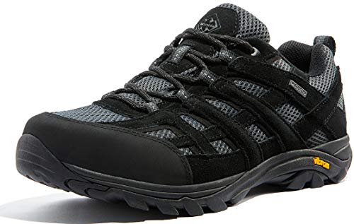 Wantdo Men's Hiking Shoes Low Top Trekking Boots Non-Slip Walking Sneakers for Outdoor Work Trail Casual 12 M US Garnet Grey