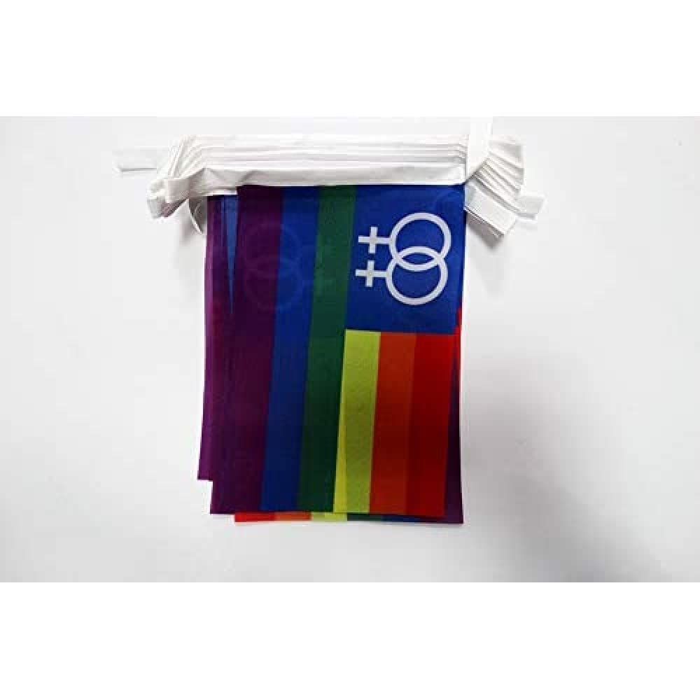 AZ FLAG Rainbow Double Venus Bunting 20 ft 20 flags Light Polyester
