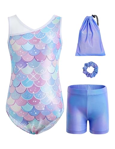 La Mejor Selección de Ropa de Escalada para Niña disponible en línea para comprar. 41 Tstiti - Maillot de gimnasia para niñas, 4 piezas, con bolsa de almacenamiento, juego de baile para niños pequeños y niños de 3 a 12 años, Color de escala de pescado, 3-4...