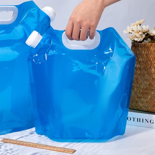 CREATCABIN 4 Pack 5L 10L Water Container Bag Free Ice Bath Bags Portable Water Storage Bag No-Leak Clear Plastic Storage Jug Freezable Cold Plunge Accessories for Camping Hiking Travel Swimming Pool - Image 3