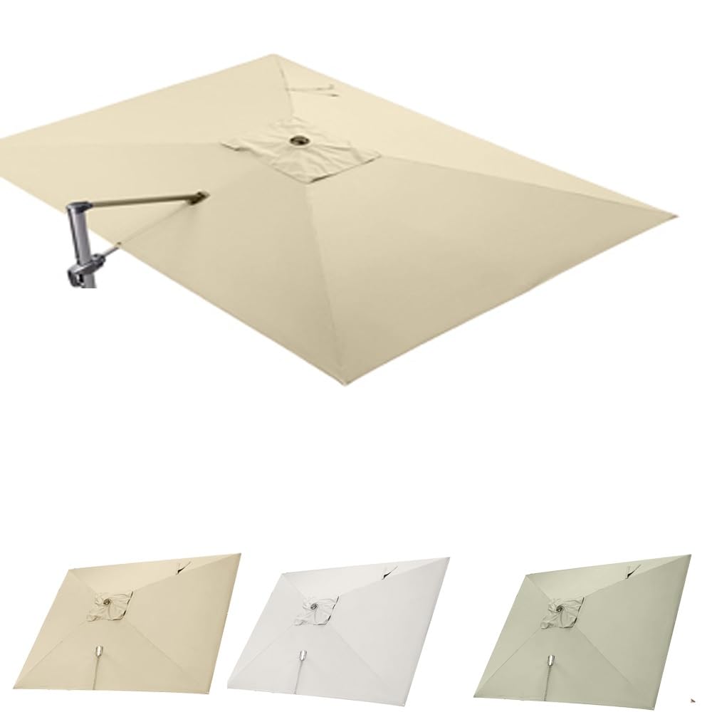 Toile rechange parasol déporté rectangulaire 3x4 m kaki jardin