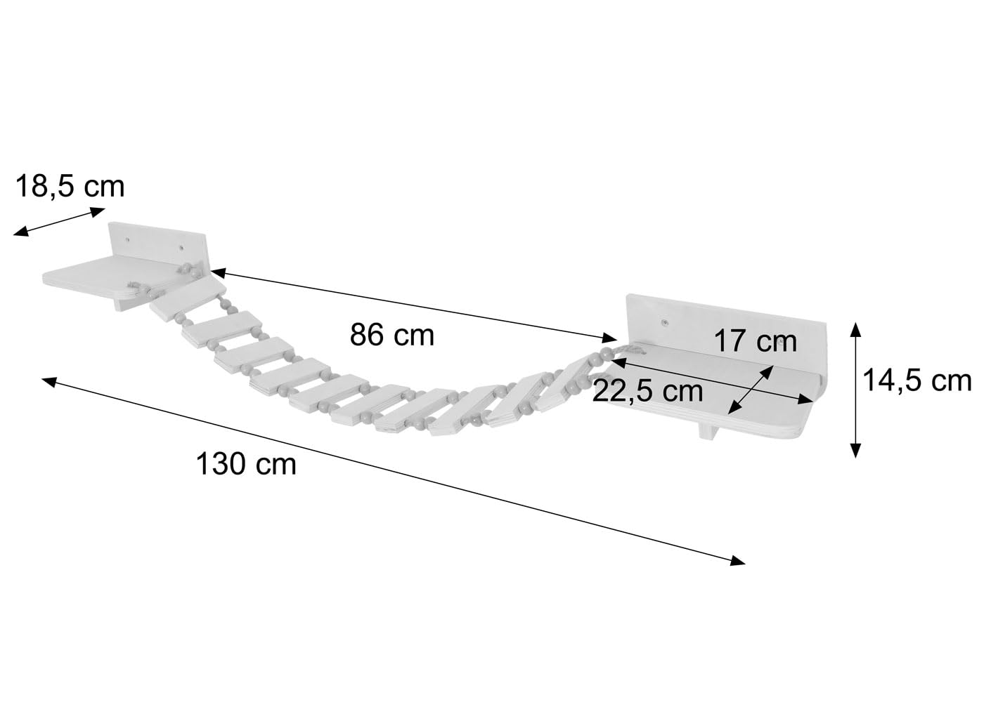 Mendler Kletterbrücke HWC-Q56 - Natur