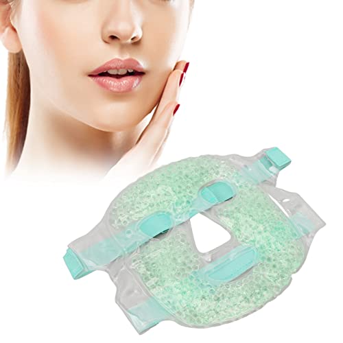 Improve Skin Hot Hot Cold Facial Eye Pack Healthy Reusable Relieve Fatigue Gel Beads Cooling Face for Face Head Neck Shoulders, Cold Facial Ready to Use Strips (Green) - Image 4