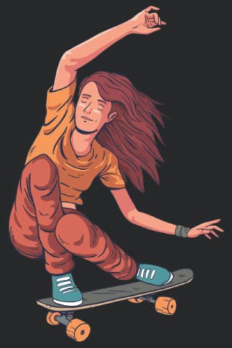 chica patineta: Cuaderno rayado formato a5 (6x9) |Libro de registro de 120 páginas |Organizador |Skateboard Skate Skater Patinaje Skateboard ... de firmas |Bloc de notas Escuela Sketchbook
