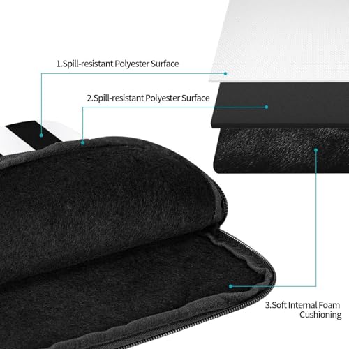 Funda para portátil de 13 pulgadas con rayas negro y blanco miniatura 3