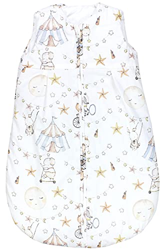 TupTam Saco de Dormir sin Mangas Calentado para Bebés y Niños, Animales en el circo/Beige, 104-110