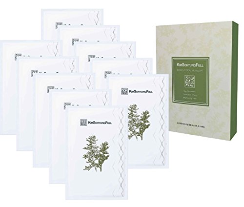 [KimSohyungFull] BONCHO Real Mugwort Sheet Mask (23ml x 10 packets) - Contains 8% Real Natural Mugwort Leaves, Innovative 3-layer 100% Natural Botanical Sheet, Anti-Aging