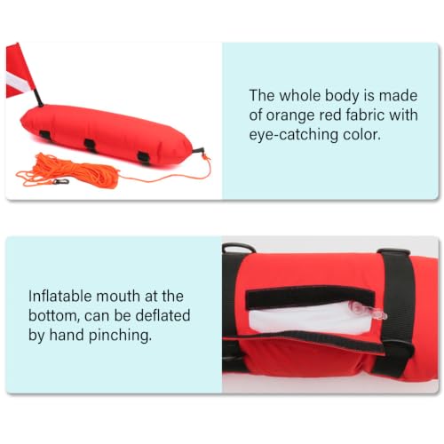 Boya inflable para snorkeling apnea y natación flotador de buceo con bandera de seguridad 5