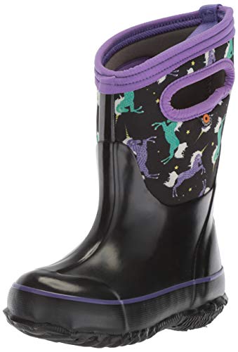 BOGS Kids' Classic High Waterproof Insulated Rubber Neoprene Snow Rain Boot, Unicorns Print