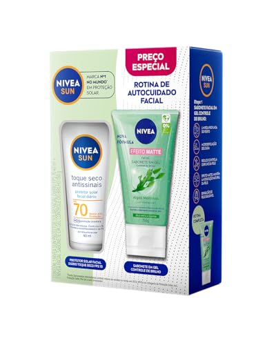 NIVEA PROT SOL FACIAL T.SECO FPS70 40ML + GEL LIMPEZA REFRESC CON...